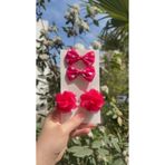 Toka Perisi Baby Fuşya Flora Saçı Az(saçı acıtmayan) Bebek Toka Seti 4 adet