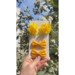 Toka Perisi Baby Sarı Flora Saçı Az(saçı acıtmayan) Bebek Toka Seti 4 adet