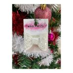 Toka Perisi Beyaz Glittery Mini Fiyonk Saçsız Bebek Tokası 5cm