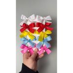 Toka Perisi Gökkuşağı Tonlar Kurdela Fiyonk 10 adet 3cm Metal Klips (kırmızı,sarı,mavi,beyaz,pembe)