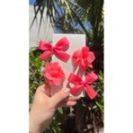 Toka Perisi Kız Bebek Çocuk Neon Pembe Flora Fiyonk 4’lü Toka Seti