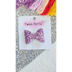 Toka Perisi Mor Glittery Mini Fiyonk Saçsız Bebek Tokası 5cm