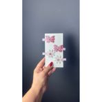 Toka Perisi Pembe Glittery Kelebek Papatya Klips Toka Seti (metal klipsler yarım Kurdela kaplıdır)