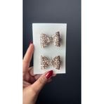 Toka Perisi Pudra Glittery Mini Luna Fiyonk 2 'li Saç Lastiği