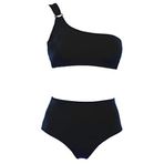 TOKALI BİKİNİ ÜST YÜKSEK BEL ALT BIKINI TAKIM DB200564BT SİYAH 40
