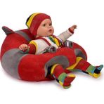 TOKKO Bebek Oturma Destek Minderi - Bebek Koltuğu - Büyük Bebek Oturağı Kırmızı Gri - Büyük Boy - Renkli
