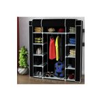 TOKKO Çift Yandan Raflı Siyah Bezdolap- Plastik Profil Bez Dolap