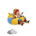 TOKKO Elyaf Dolgu Bebek Oturma Destek Minderi - Devrilmez Bebek Koltuğu - Büyük Bebek Oturağı Sarı Mavi