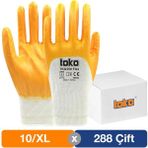 Toko TKG350 Flex Sarı Pamuk No: 10/xl - 288'li Paket Nitril Eldiven