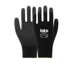 Toko Touch No: 10/XL 12 Adet Siyah Poliüretan Kaplı Polyester Örme Eldiven