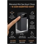 Tokurtech 32 GB Mıknatıslı 15 Gün Uzun Bataryalı Sensörlü Mini Profesyonel Ses Kayıt Cihazı