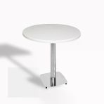 Tokyo Yuvarlak Masa (Kromnikel) Çap 60Cm - (Werzalit, Wermodin Ve Allzalit Tabla) - Beyaz