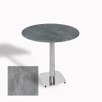Tokyo Yuvarlak Masa (Kromnikel) Çap 60Cm - (Werzalit, Wermodin Ve Allzalit Tabla) - Light Temperado