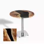Tokyo Yuvarlak Masa (Kromnikel) Çap 70Cm - (Werzalit, Wermodin Ve Allzalit Tabla) - Epoxy