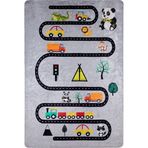 Toledo Gri Figürlü Modern Geometrik Etnik Desenli Boho Makinada Yıkanabilir Hafif Hav Toz Vermez Leke Tutmaz Kaymaz Taban Dijital Makine Baskı Halı Oturma Odası Salon Yolluk Koridor Mutfak Halısı