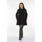 Tolga Saraçoğlu Oversize Kapüşonlu Midi Kadın Ceket - Günlük & Rahat