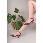 TOLGSHOES Kadın Saten Taşlı Bordo Abiye Ayakkabı