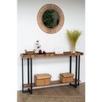 Tolia Home Çerçeveli 2 Katlı Ceviz Dresuar Konsol Metal İskelet Vestiyer Rafı