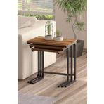 TOLIAHOME 3’lü Zigon Sehpa Metal Zigon Sehpa C Sehpa