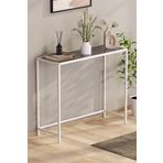 TOLIAHOME Modern Beyaz Renk Füme Temper Camlı Dresuar Metal Konsol