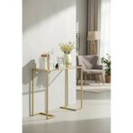 TOLIAHOME Modern Gold Renk Şeffaf Temper Camlı Petek Üstü Dresuar Metal Konsol