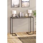 TOLIAHOME Modern Siyah Renk Temper Camlı Dresuar Metal Konsol Çiçeklik Saksılık
