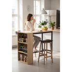 TOLIAHOME Raflı Metal Ayaklı Mutfak Masası Bar Masası Çok Amaçlı Masa Çalışma Masası