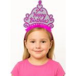 Tolzan Pembe Happy Birthday Prenses Tacı – Doğum Günü Taç Aksesuarı