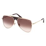 Tom Ford ETHAN FT 0935 Parlak Gül Altın/Kahverengi Gölgeli 60/13/140 unisex Güneş Gözlüğü, Parlak Gül Altın/Kahverengi Gölgeli, 60/13/140