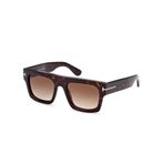 Tom Ford FAUSTO FT 0711 Koyu Havana/Açık Kahverengi Gölgeli 53/20/145 unisex Güneş Gözlüğü, Koyu Havana/Açık Kahverengi Gölgeli, 53/20/145