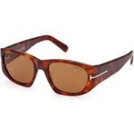 Tom Ford FT 0987 53E 53 Unisex Güneş Gözlüğü - Alaca Kahverengi