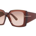 Tom Ford Güneş Gözlüğü JACQUETTA FT 0921 Parlak Koyu Kahverengi/Kahverengi 54/18/140 kadınlar