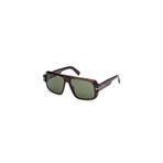 Tom Ford Güneş Gözlüğü TURNER FT 1101 DARK HAVANA/GREEN 58/15/140 Erkek Gözlüğü, Koyu kahverengi/yeşil