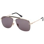 Tom Ford JADEN FT 1017 Parlak Gül Altın/Gri 60/12/145 unisex Güneş Gözlüğü, Parlak Gül Altın/Gri, 60/12/145