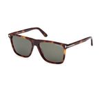 Tom Ford TF 0832S 53N 57 Fletcher Unisex Kare Kırçıllı Kahverengi Kemik Güneş Gözlüğü