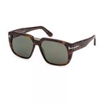 Tom Ford TF 1025S 56NG 56 Oliver Unisex Geometrik Kırçıllı Kahverengi Kemik Güneş Gözlüğü