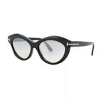 Tom Ford TF 1111S 01CG 56 Kadın Cat Eye Siyah Aynalı Kemik Güneş Gözlüğü