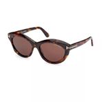 Tom Ford TF 1111S 52E 55 Kadın Cat Eye Kırçıllı Kahverengi Kemik Güneş Gözlüğü