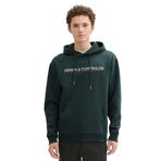 Tom Tailor 10362 Koyu Yeşil Erkek Baskılı Kapüşonlu Sweatshirt