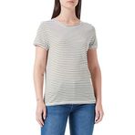 Tom Tailor 29868 Offwhite Yeşil Çizgili Baskılı Kadın T-shirt