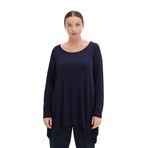 Tom Tailor 30025 Lacivert Midnight Blue Große Größen Uzun Kollu Kadın T-Shirt