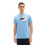 Tom Tailor 32059 Mavi İnce Çizgili Erkek T-shirt