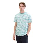 Tom Tailor 35413 Basic PoloTurkuaz Beyaz Yaprak Erkek T-shirt