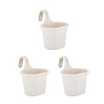 Tom1 Askılı Balkon Saksı Seti, 22.2 cm, 3 Litre, 3 Adet, Beyaz