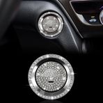 TOMALL Bling Araba Motor Çalıştırma Düğmesi Kapağı Honda CRV ile Uyumlu Civic Diamond Push Start Stop Düğmesi Halka Sticker Bling Motor Ateşleme Halkası Amblem Kapağı Araba için Parlak Aksesuar