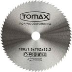 Tomax 180x1.5x22.2x70Z Diş Elmassız Ağaç Daire Testeresi