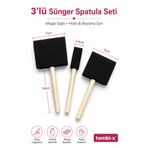 TOMBİ-X 3 Lü Sünger Spatula Seti Ahşap Çubuk