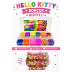 TOMBİ-X Lastik Örgü Bileklik Ve Kolye Yapma Seti 1500 Parça - orta boy -hello kitty model hediyeli