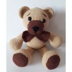 Tombik Papyonlu Ayıcık Amigurumi Organik Oyuncak