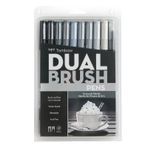 Tombow AB-T Dual Brush Pen Gri Tonlar Seti 10 Renk Grafik Kalemi